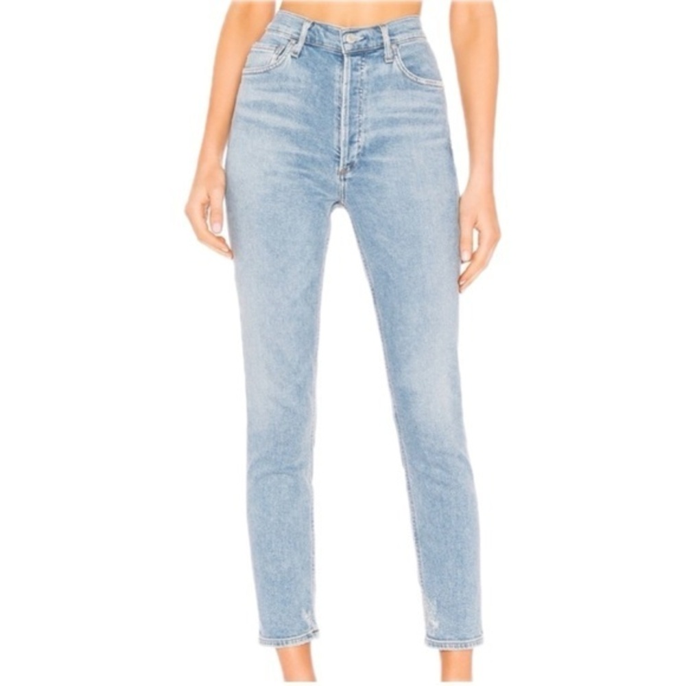 Agolde Nico High Rise Slim Fit Jeans in Helm Wash